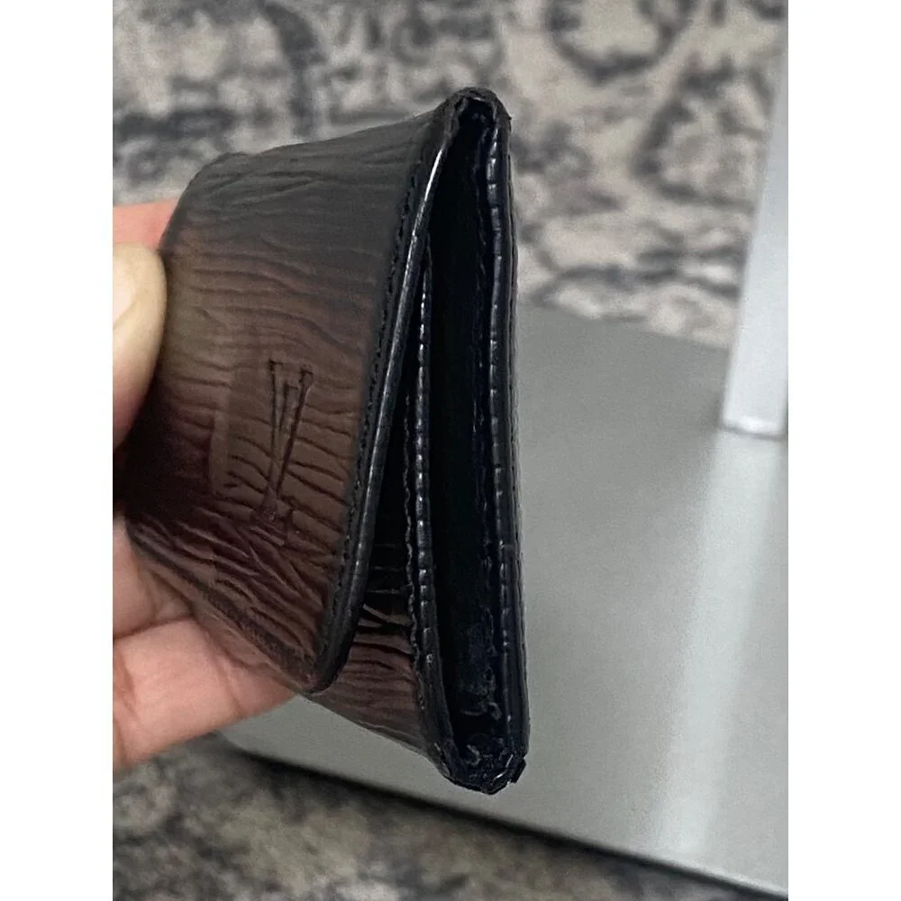 Louis Vuitton Black Epi Leather Key Holder With Gold Hardware And Snap Closure